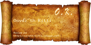 Osváth Kitti névjegykártya
